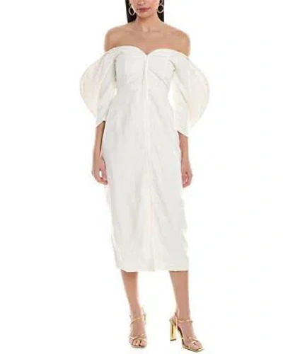 Pre-owned Mara Hoffman Leonara Linen-blend Midi Dress Women's In White