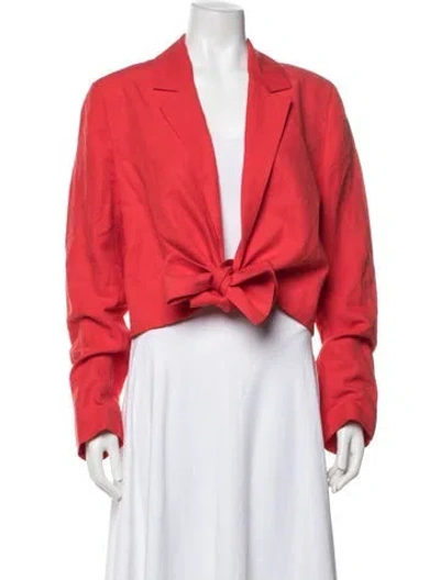 Pre-owned Mara Hoffman Linen Blazer In Red
