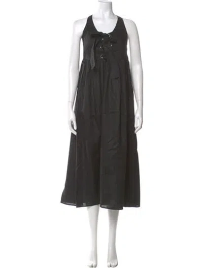 Pre-owned Mara Hoffman Linen Knee-length Dress In Gray