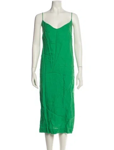 Pre-owned Mara Hoffman Linen Knee-length Dress In Green