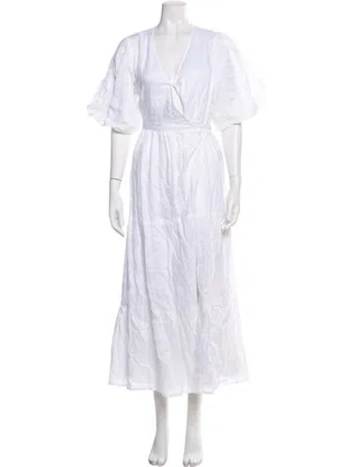 Pre-owned Mara Hoffman Linen Knee-length Dress W/ Tags In White