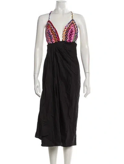 Pre-owned Mara Hoffman Linen Long Dress In Black