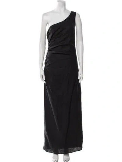 Pre-owned Mara Hoffman Linen Long Dress In Black