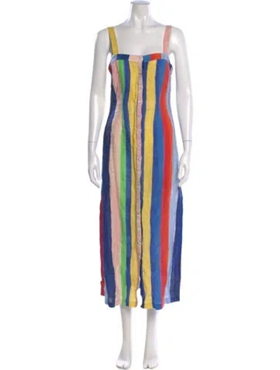 Pre-owned Mara Hoffman Linen Long Dress In Blue