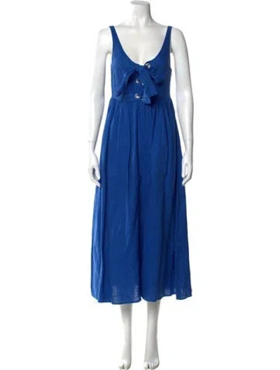 Pre-owned Mara Hoffman Linen Long Dress In Blue
