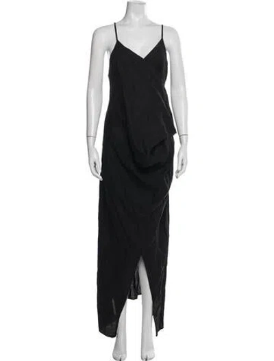 Pre-owned Mara Hoffman Linen Long Dress In Blue