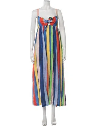 Pre-owned Mara Hoffman Linen Long Dress In Blue