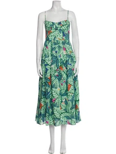 Pre-owned Mara Hoffman Linen Long Dress In Green