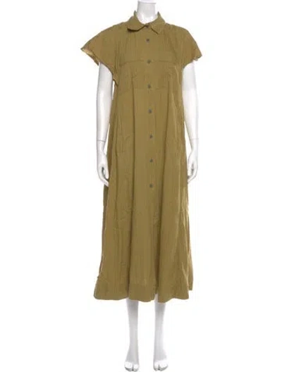 Pre-owned Mara Hoffman Linen Long Dress In Green