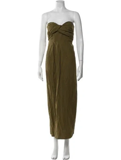 Pre-owned Mara Hoffman Linen Long Dress In Green