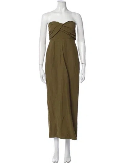 Pre-owned Mara Hoffman Linen Long Dress In Green