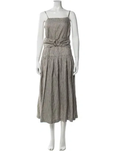 Pre-owned Mara Hoffman Linen Long Dress In Multi