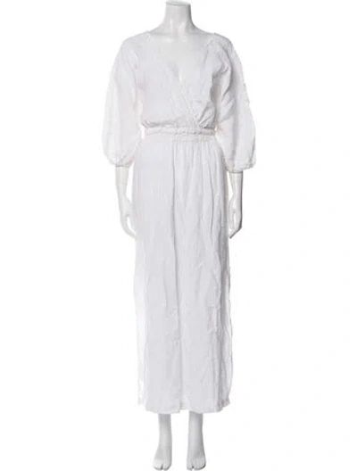Pre-owned Mara Hoffman Linen Long Dress In Neutral