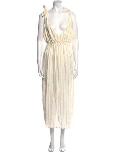 Pre-owned Mara Hoffman Linen Long Dress In Neutral