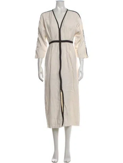 Pre-owned Mara Hoffman Linen Long Dress In Neutral