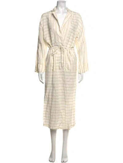 Pre-owned Mara Hoffman Linen Long Dress In Neutral