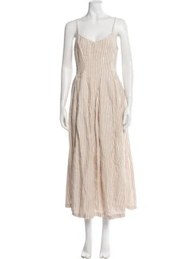 Pre-owned Mara Hoffman Linen Long Dress In Neutral