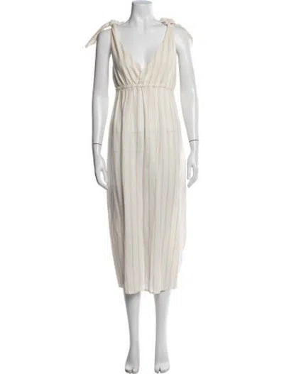 Pre-owned Mara Hoffman Linen Long Dress In Neutrals