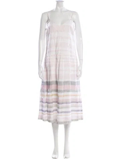 Pre-owned Mara Hoffman Linen Long Dress In Pink