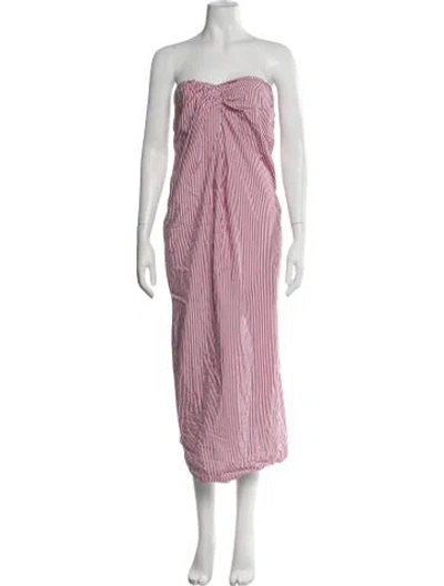 Pre-owned Mara Hoffman Linen Long Dress In Pink