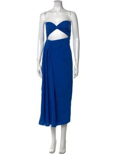 Pre-owned Mara Hoffman Linen Long Dress W/ Tags In Blue