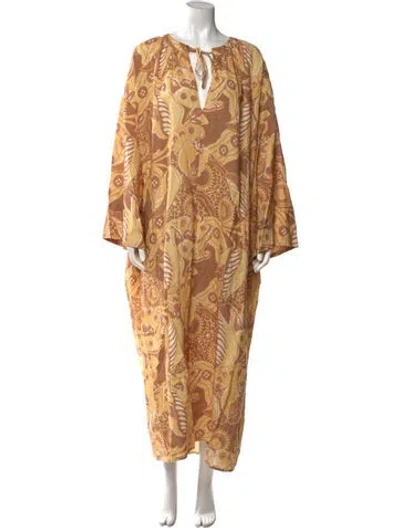 Pre-owned Mara Hoffman Linen Long Dress W/ Tags In Yellow