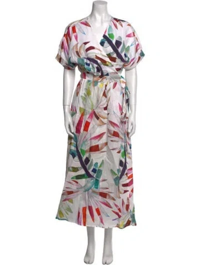 Pre-owned Mara Hoffman Linen Long Dress In White