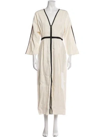 Pre-owned Mara Hoffman Linen Long Dress In White
