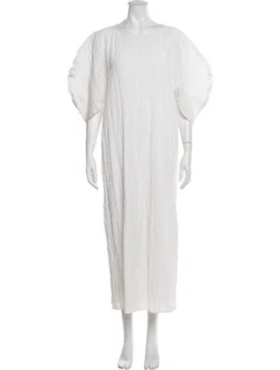 Pre-owned Mara Hoffman Linen Long Dress In White