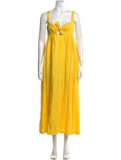 Pre-owned Mara Hoffman Linen Long Dress In Yellow