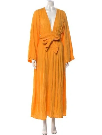 Pre-owned Mara Hoffman Linen Long Dress In Yellow