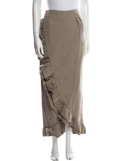Pre-owned Mara Hoffman Linen Long Skirt In Gray