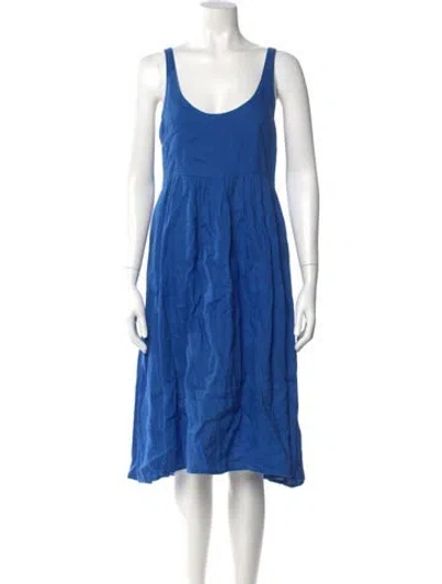 Pre-owned Mara Hoffman Linen Midi Length Dress In Blue