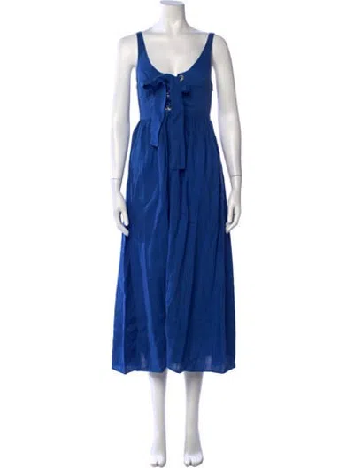 Pre-owned Mara Hoffman Linen Midi Length Dress In Blue