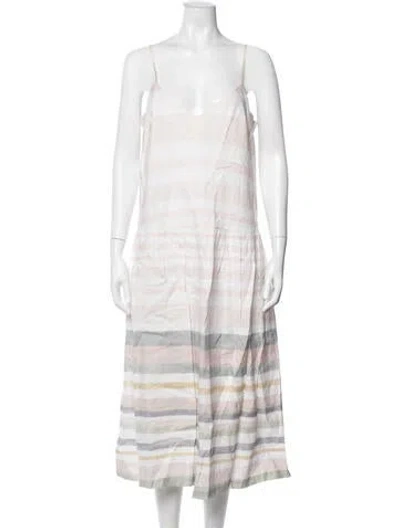 Pre-owned Mara Hoffman Linen Midi Length Dress In Multi