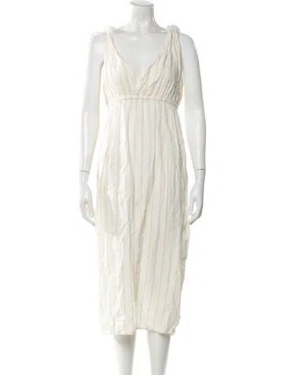 Pre-owned Mara Hoffman Linen Midi Length Dress In Neutral