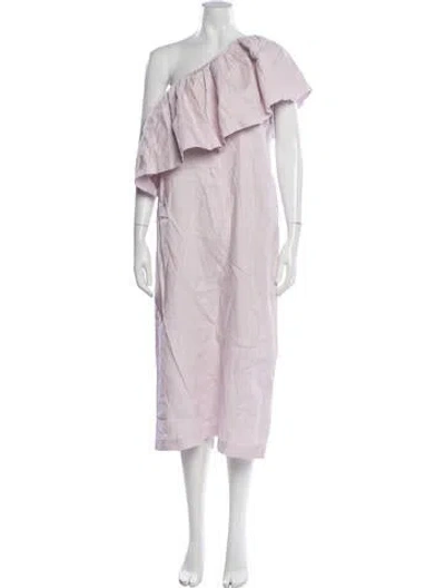 Pre-owned Mara Hoffman Linen Midi Length Dress In Pink