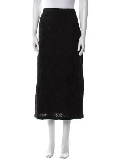 Pre-owned Mara Hoffman Linen Midi Length Skirt In Black