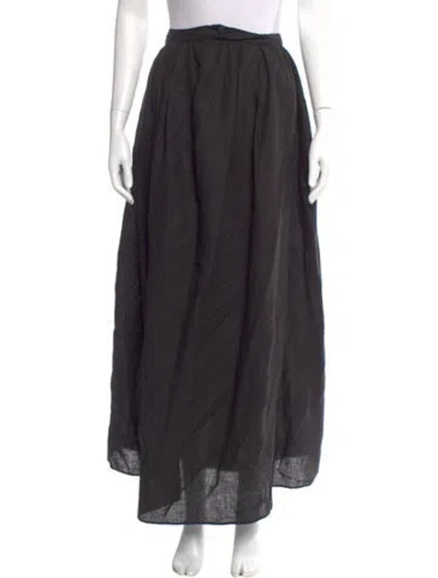Pre-owned Mara Hoffman Linen Midi Length Skirt In Black
