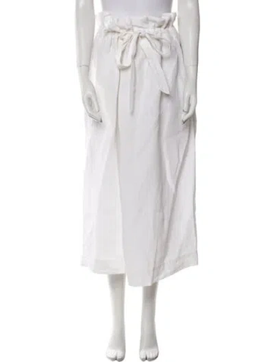 Pre-owned Mara Hoffman Linen Midi Length Skirt In White