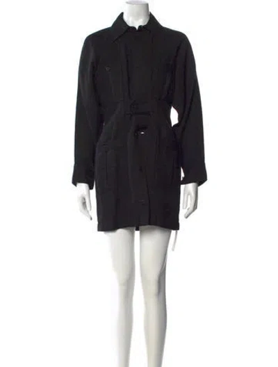 Pre-owned Mara Hoffman Linen Mini Dress In Black