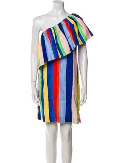 Pre-owned Mara Hoffman Linen Mini Dress In Blue