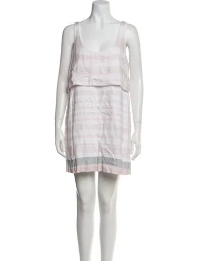 Pre-owned Mara Hoffman Linen Mini Dress In Blue