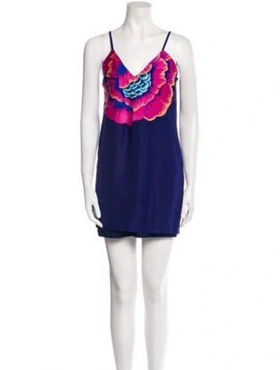 Pre-owned Mara Hoffman Linen Mini Dress In Blue