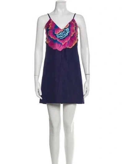 Pre-owned Mara Hoffman Linen Mini Dress In Blue