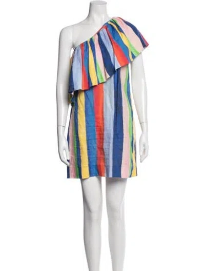 Pre-owned Mara Hoffman Linen Mini Dress In Blue