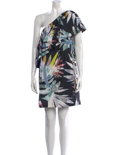 Pre-owned Mara Hoffman Linen Mini Dress In Gray