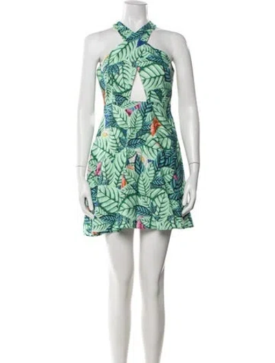 Pre-owned Mara Hoffman Linen Mini Dress In Green