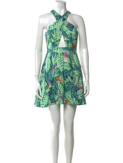 Pre-owned Mara Hoffman Linen Mini Dress In Green