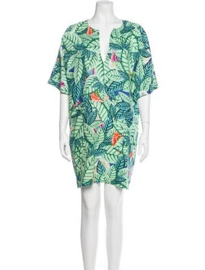 Pre-owned Mara Hoffman Linen Mini Dress In Green